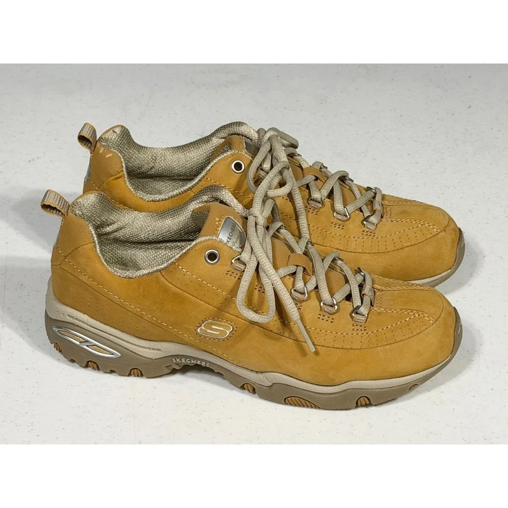 Skechers Premium Golden Suede Leather Sneakers Women's 7 Hiking Shoes